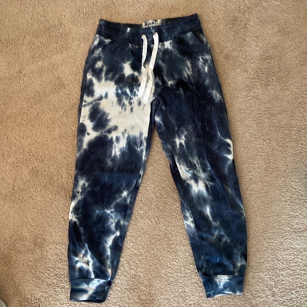 Navy and white womens joggers